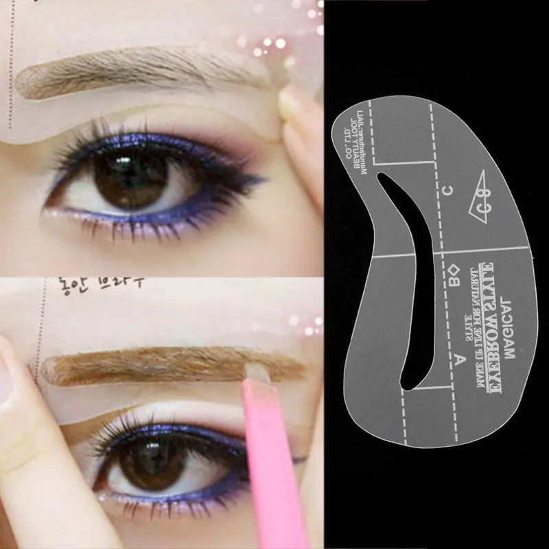 4Pcs Eyebrow Template Set Grooming Stencil Kit Makeup Shaping Diy Tool Eyebrow Stencils 1