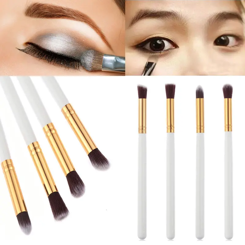 4Pcs Professional Eye Brushes Eyeshadow Powder Foundation Blending Pencil Brush Eyebrows Eyelashes Makeup Brushes Tool 2