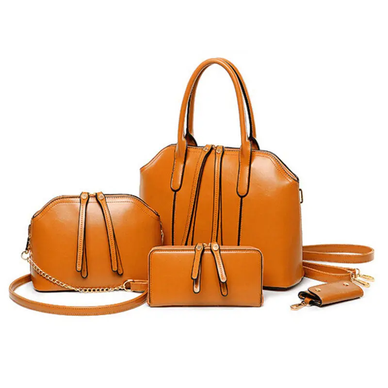 4Pcs Women Bag Fashion Shoulder Bags Hobo Women Leather Handbag Clutch Bolsa Feminina 2