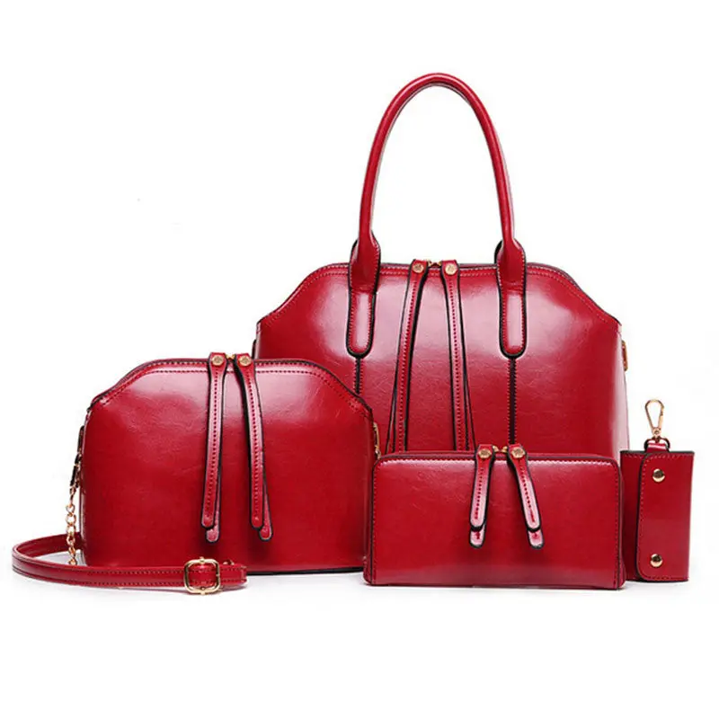 4Pcs Women Bag Fashion Shoulder Bags Hobo Women Leather Handbag Clutch Bolsa Feminina 3