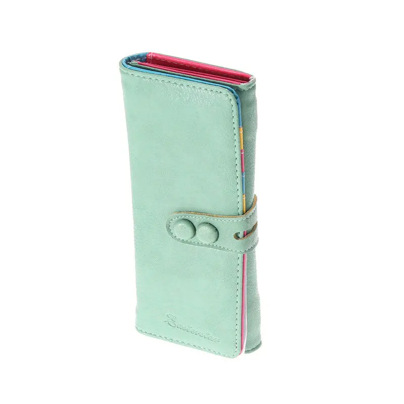 5 Candy Colors Pu Leather Women Long Wallet Purse 5 Card Holder Clutch Purse 2