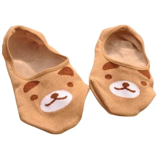 5 Colorcute Cartoon Bear Cat Rabbit Chunmian Stealth Boat Socksshort Femininocartoon Animal Print Socks 1