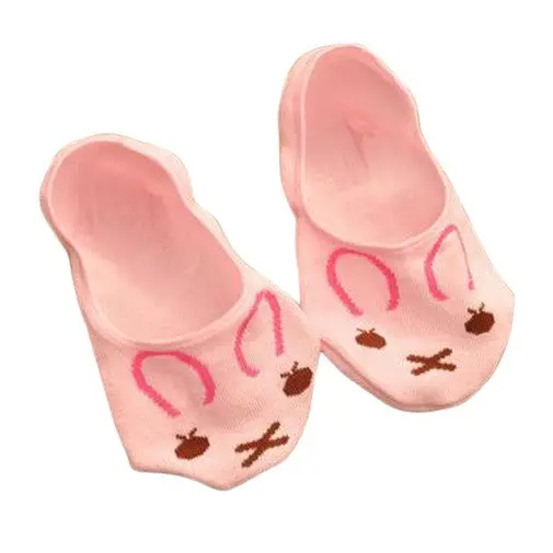 5 Colorcute Cartoon Bear Cat Rabbit Chunmian Stealth Boat Socksshort Femininocartoon Animal Print Socks 2