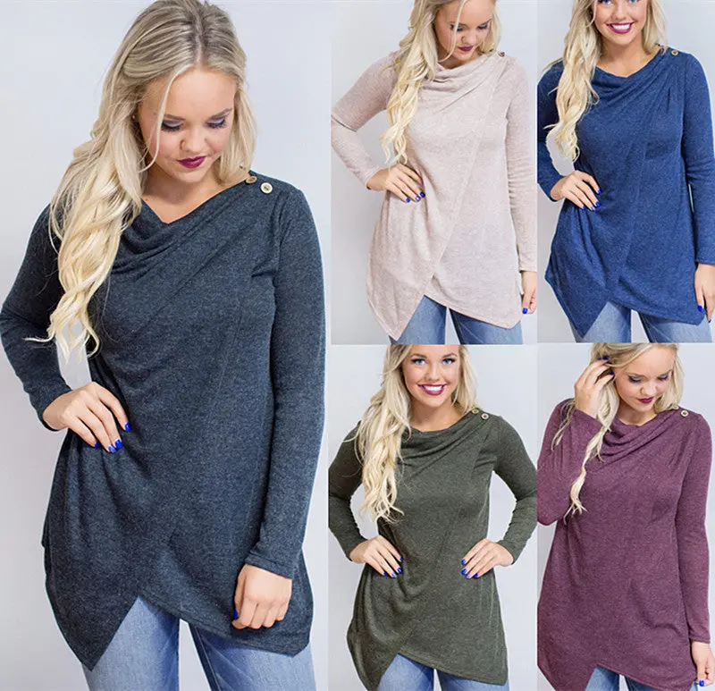 5 Colors Women Sweaters Sexy Casual Long Sleeved Outwear Irregular Cardigans Single Button Knitwear Sweater Gv396 11