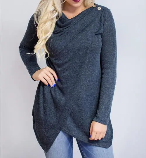 5 Colors Women Sweaters Sexy Casual Long Sleeved Outwear Irregular Cardigans Single Button Knitwear Sweater Gv396 5