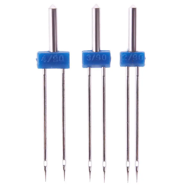 5 Packs 3Pcs Needle Size 2.0/90 3.0/90 4.0/90 Double Twin Sewing Machine Needles 49167 1