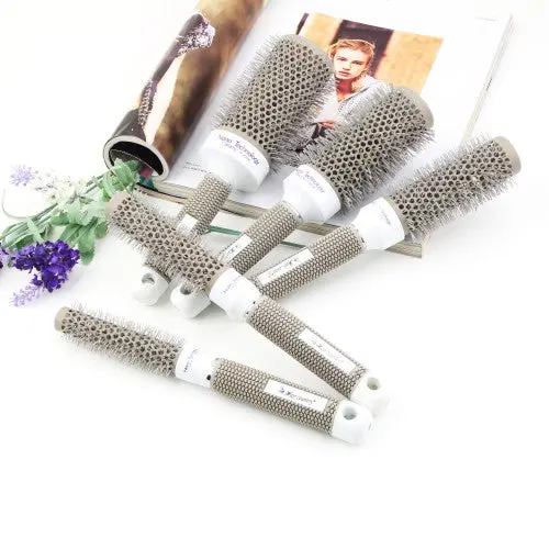5 Sizes Durable Ceramic Iron Round Comb Hair Dressing Brush Salon Styling Barrel 1