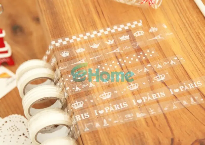 5 X White Translucent Sticky Adhesive Various Pattern Tape Decorative Lace Stickers 51182 2