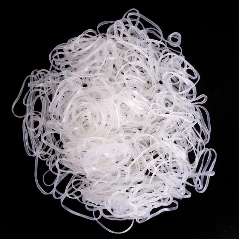 500Pcs Trendy Transparent Hair Rubber B Women Girls Elastic Hair B For Women Girls Tie Rope Hair Accessories 1