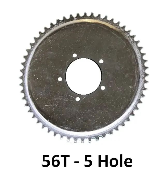 56T 5 Hole Sprocket For #1 Hd Axle Freewheel Hub. 1