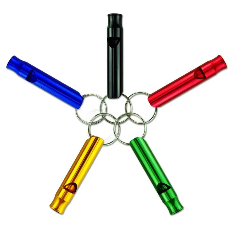 5Pc Mix Aluminum Emergency Survival Interior Design Whistle Keychain For Camping Hiking Outdoor Sport Bicycle Cycling Gift 1