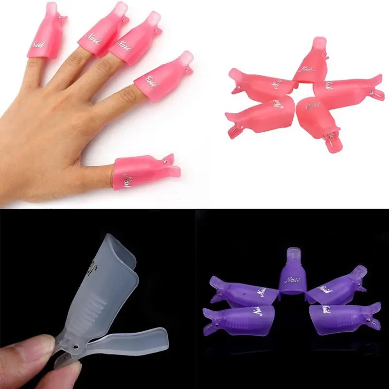 5Pc Remover Gel Polish Nail Art Soakers Uv Nail Degreaser Polish Wrap Tool Nails Remover Soak Off Cap Clip 1
