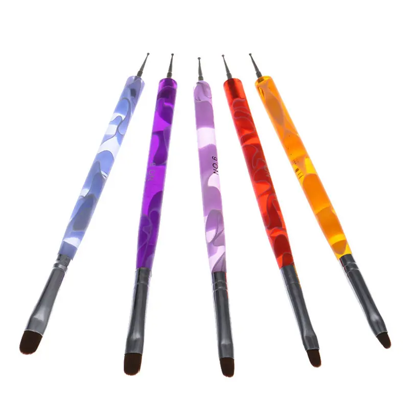 5Pcs 100% 2 Way Marbleizing Nail Art Dotting Painting Pen Tools Nail Art Dotting Pen Tool Dot Acrylic Gel Manicure 1