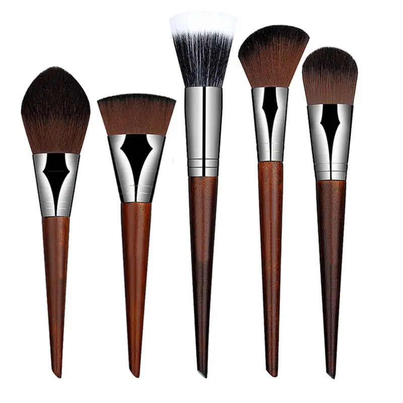 5Pcs/6Pcs Makeup Brushes Pressional Makeup Brushes Red Wood Cosmetics Mahogany Blush Brushes 1