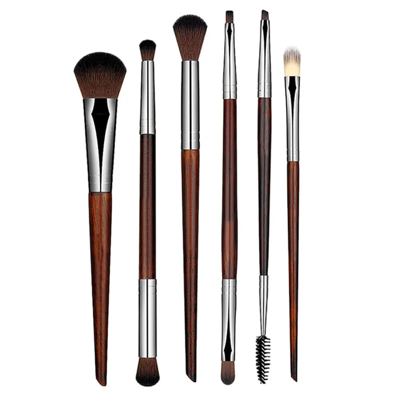 5Pcs/6Pcs Makeup Brushes Pressional Makeup Brushes Red Wood Cosmetics Mahogany Blush Brushes 2