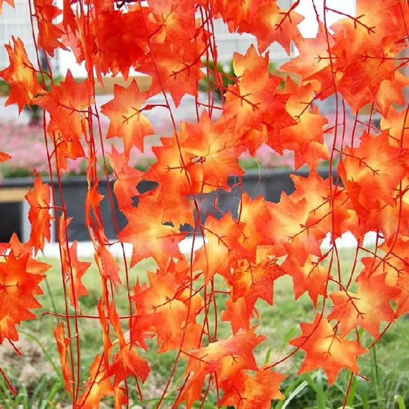 5Pcs 7.54Ft Artificial Ivy Red Leaf Garland Plant Vine Fake Foliage Flower Home Decor 64779 1