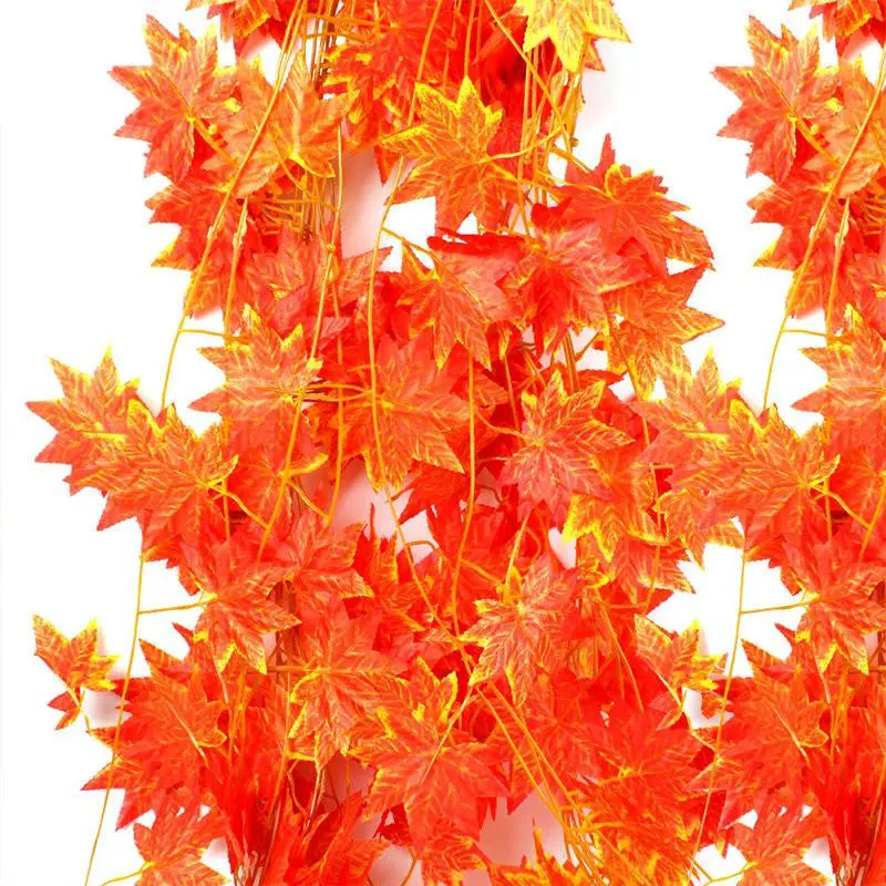 5Pcs 7.54Ft Artificial Ivy Red Leaf Garland Plant Vine Fake Foliage Flower Home Decor 64779 2