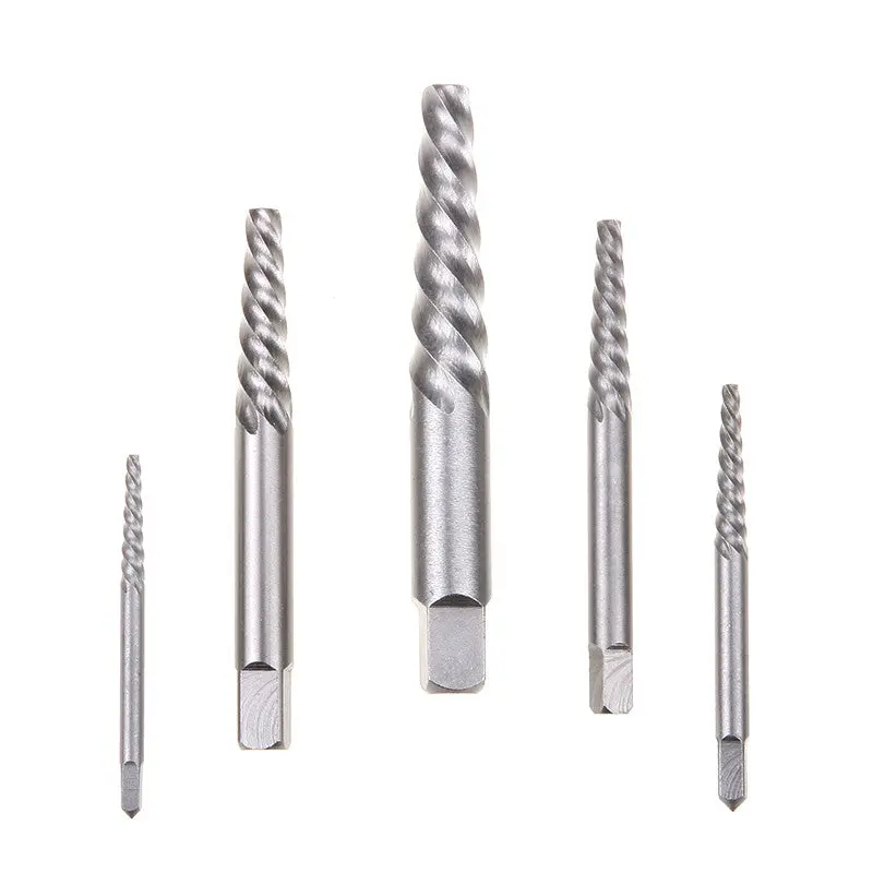 5Pcs Alloy Steel Spiral Flute Screw Extractor Broken Bolt Remover Easy Out Set82669 1