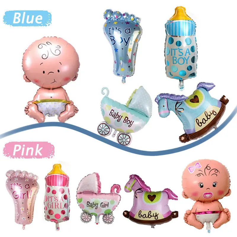 5Pcs Boy Girl Baby Shower Foil Giant Christening Super Shape Balloons Party Decoration Kids 87431 1