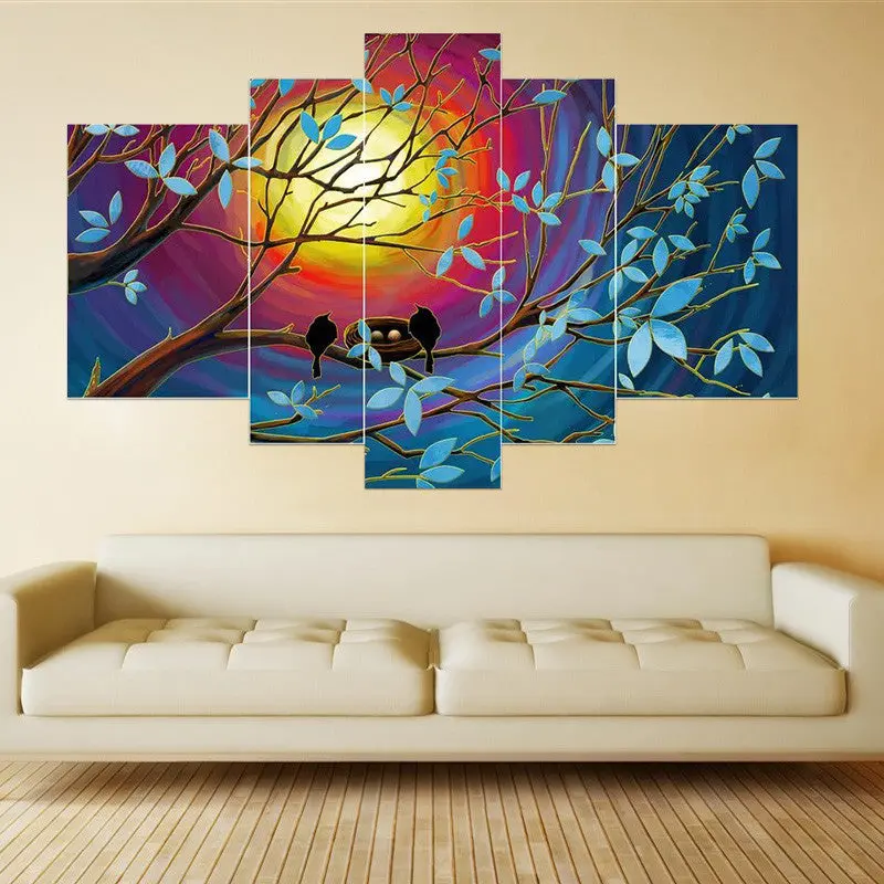5Pcs Branch Of Birds Decoration Painting Home Decor On Canvas Modern Wall Art Canvas Print Poster Canvas Painting 95333 1
