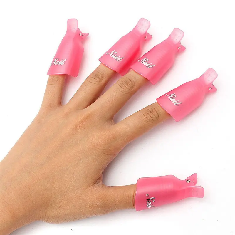 5Pcs Plastic Nail Art Soak Off Cap Clip Uv Gel Polish Remover Wrap Tool 2