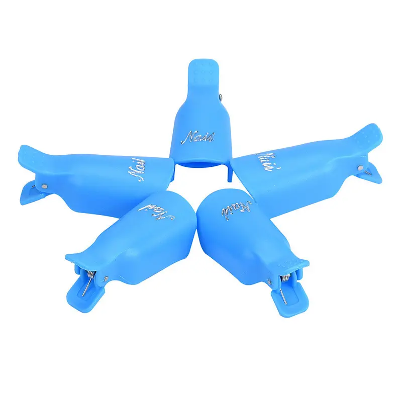 5Pcs Plastic Nail Art Soak Off Cap Clip Uv Gel Polish Remover Wrap Tool 4