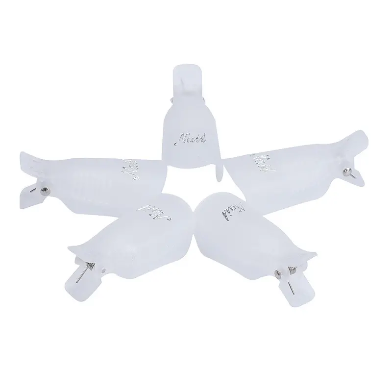 5Pcs Plastic Nail Art Soak Off Cap Clip Uv Gel Polish Remover Wrap Tool 5