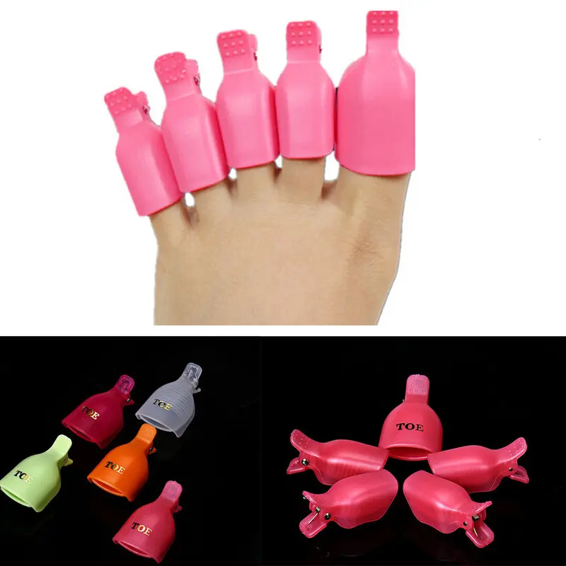 5Pcs Toenail Soak Off Clip Caps Gel Nail Art Tips Reusable Clamp Remover 1