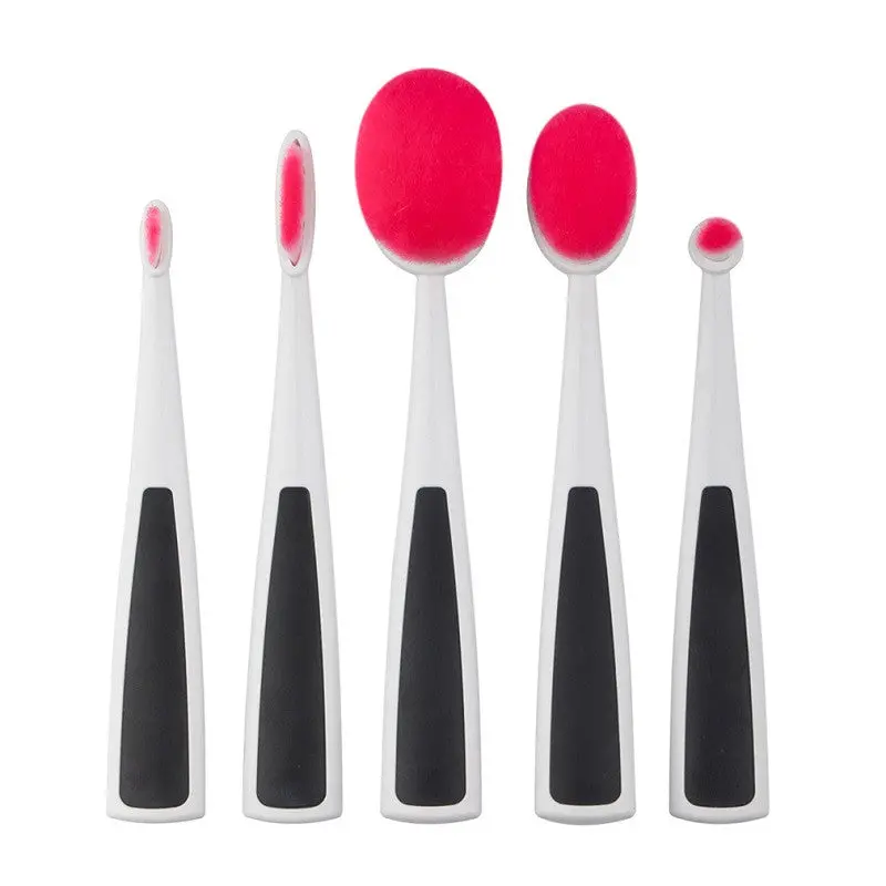 5Pcs Toothbrush Style Make Up Tools Cosmetic Brushes Ovallinearcircle Kabuki Brush Set 1