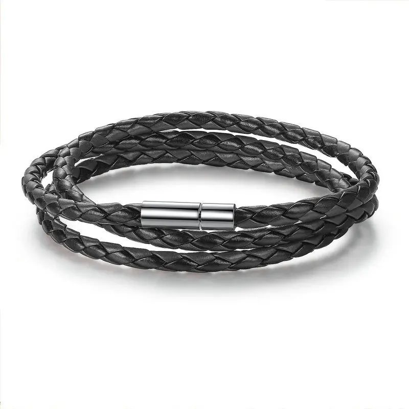 6 Color Long Chain Adjustable Magnet Buckle Unisex Leather Bracelets For And Men Fashion 0063 1