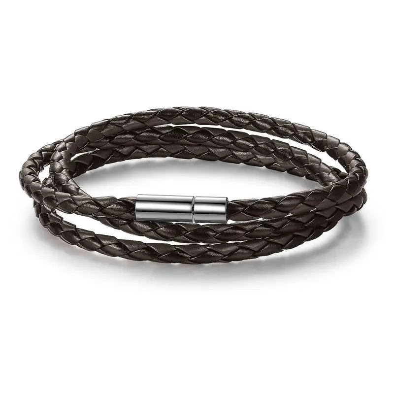 6 Color Long Chain Adjustable Magnet Buckle Unisex Leather Bracelets For And Men Fashion 0063 3