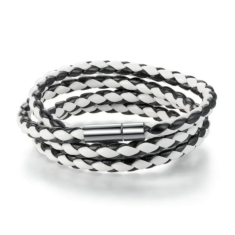 6 Color Long Chain Adjustable Magnet Buckle Unisex Leather Bracelets For And Men Fashion 0063 4