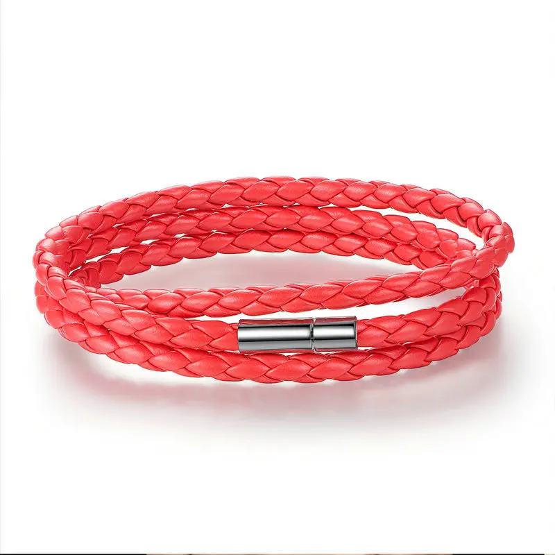 6 Color Long Chain Adjustable Magnet Buckle Unisex Leather Bracelets For And Men Fashion 0063 6