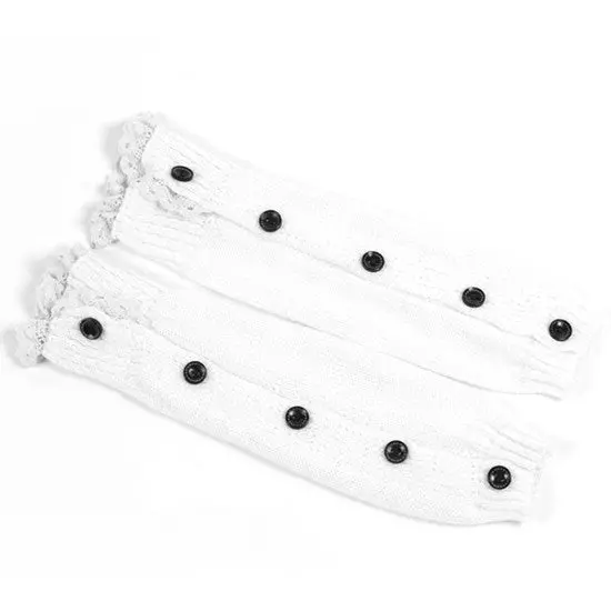 6 Colors Stylish Girlstrendy Knitted Button Lace Leg Warmers Trim Boot Cuffs Knee Warmsocks 2