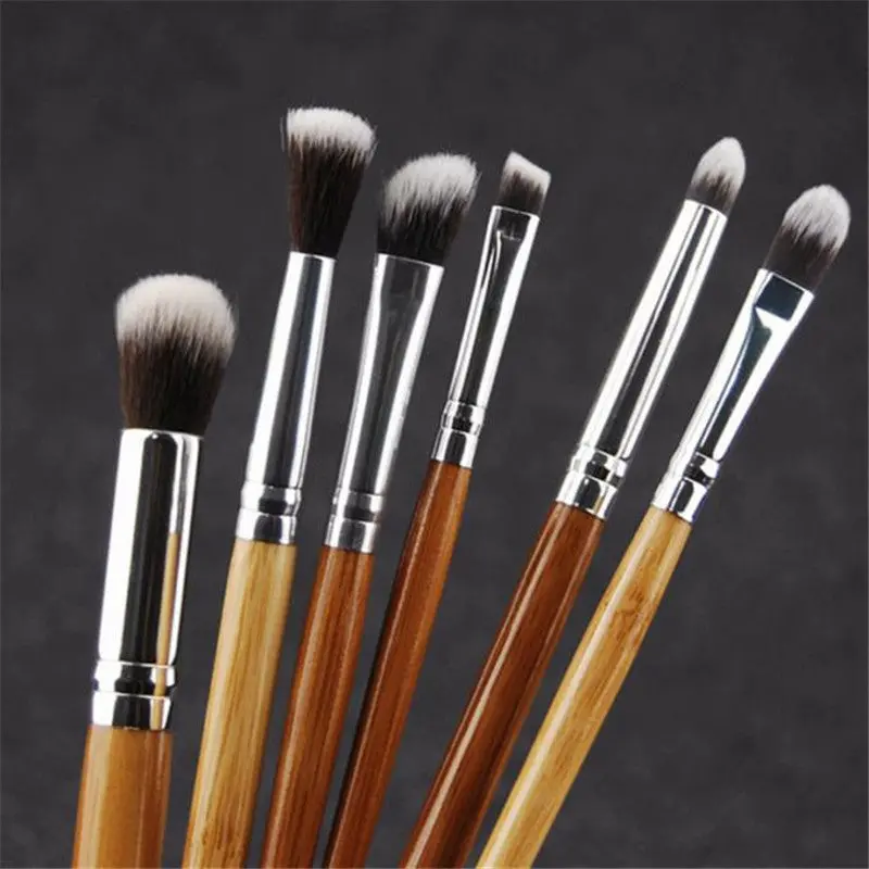 6 Pcs Professional Bamboo Hle Eyeshadow Powder Foundation Brushes Makeup Brushes Cosmetics Makeup Brush Tools Concealer 2