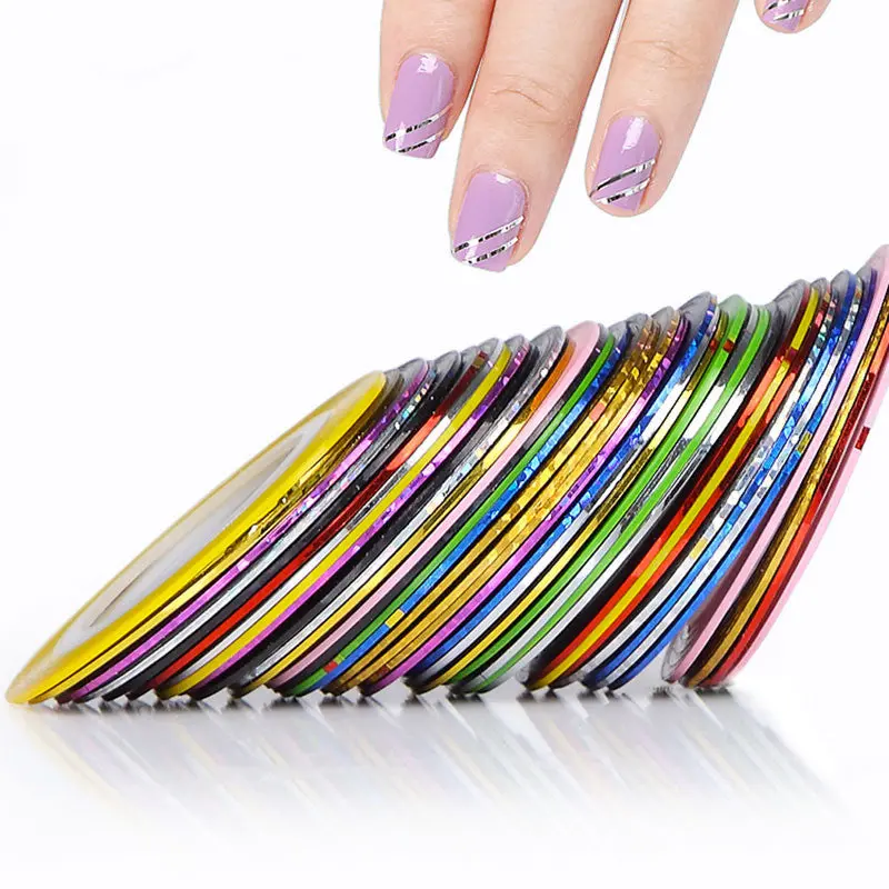 60Pc Mixed Colors Rolls Striping Tape Line Nail Art Tips Decoration Sticker 1