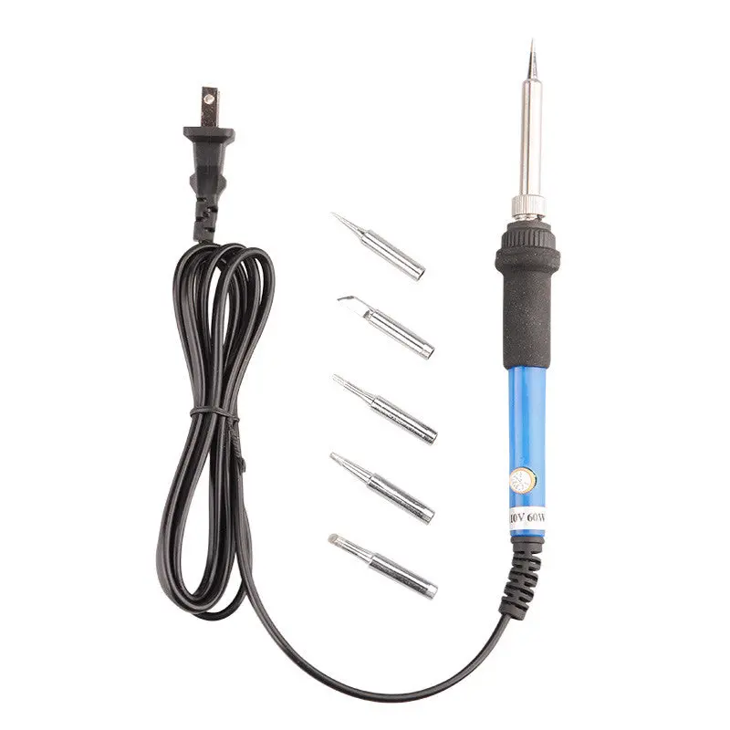 60W 220V 110V Electric Adjustable Temperature Welding Solder Soldering Iron Welding Tool 1/5 Tips 84890 1