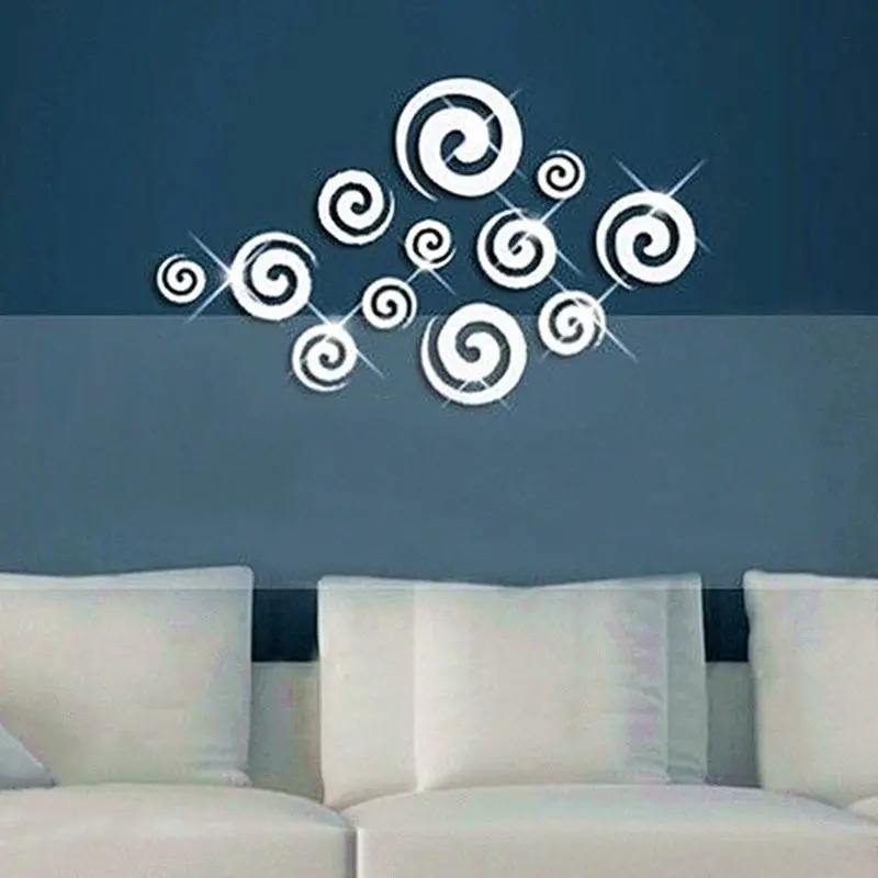 60X40cm 3D Shining Acrylic Mirror Wall Stickers Home Decor83223 1