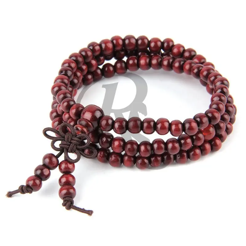 6Mm Natural Sandalwood Buddhist Buddha Meditation 108 Beads Wood Prayer Bead Mala Bracelet Jewelry 1