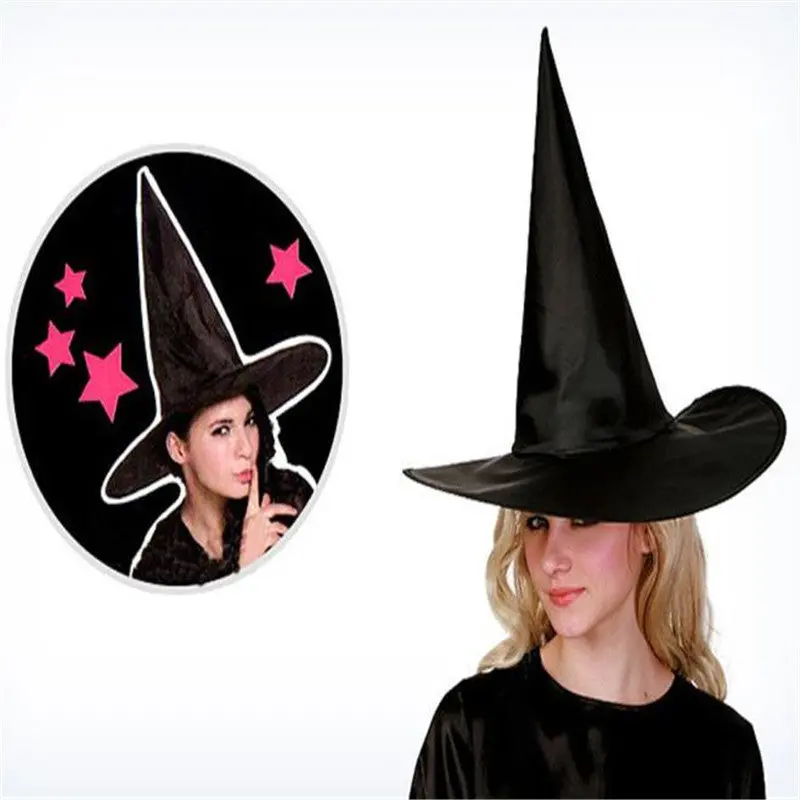 6Pcs Adult Womens Black Witch Hat For Halloween Costume Accessory Cap 1