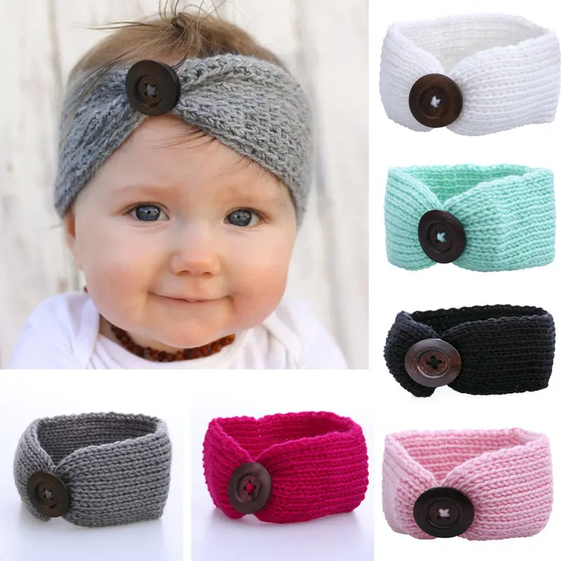 6Pcs Baby Hair Accessories Baby Headb Toddler Cute Wool Button Hairb 1