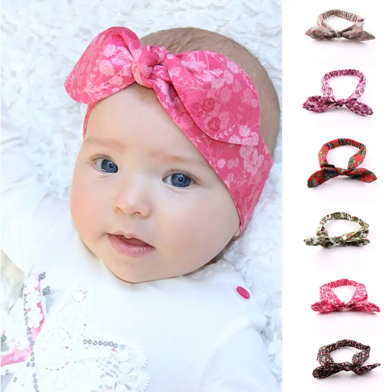 6Pcs Boho Headb Top Knotted Rabbit Bunny Ears Elastic Bowknot Headb Baby Headwrap Gifts 1