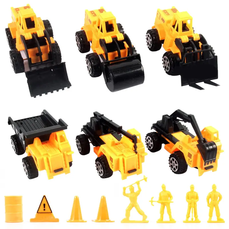 6Pcs Engineering Vehicle Kids Mini Car Toys Lot Vehicle S Educational Toys Plastic Engineering Vehicle Model Toys 1