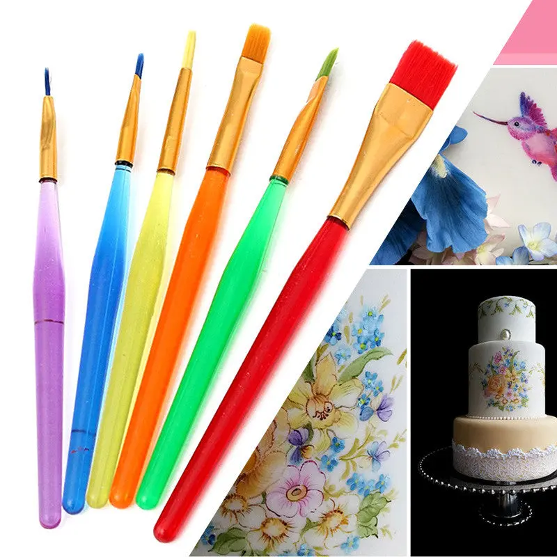 6Pcs Fondant Cake Brush Decorating Painting Tool Icing Set Dusting Diy Pastry Cooking Tool 84440 1