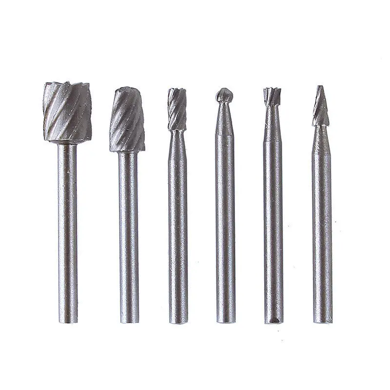 6Pcs Hss Routing Router Grinding Bits Burr For Rotary Tool Dremel Bosch Mini 69340 2