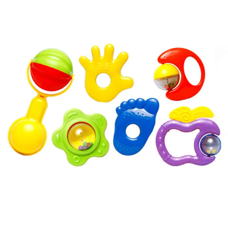 6Pcs Plastic Baby Toys H Jingle Shaking Bell Rattle Toddler Music Toy For Kids 1