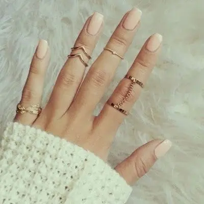 6Pcs Ring Gold Urban Gold Silver Crystal Above Knuckle Stacking Band Midi Mid Rings Charm Jewelry Gift For Girl 1