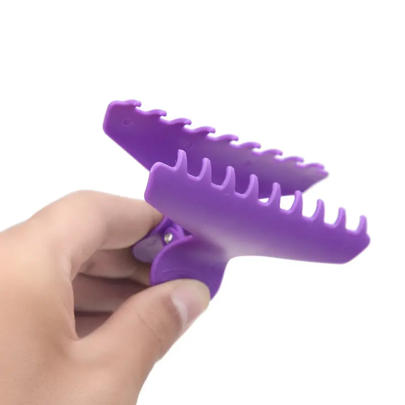 6Pcs Salon Hairdressing Hairdressers Clamps Purple Hair Clips Claw Section Butterfly Styling Tools 1