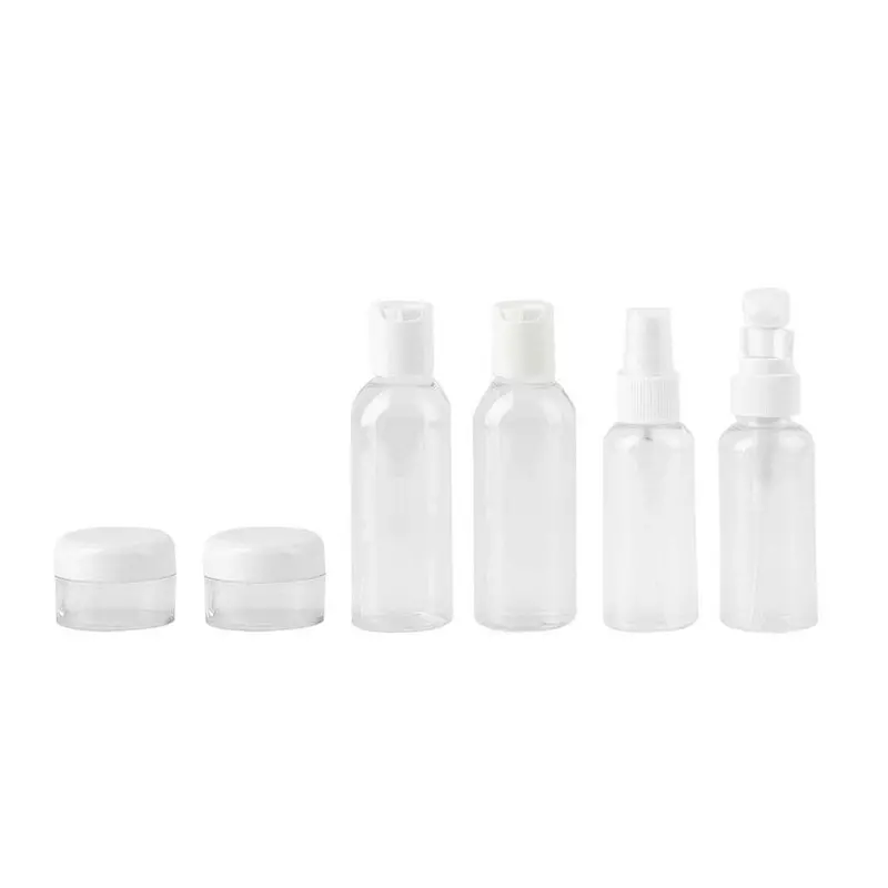 6Pcsset Mini Plastic Transparent Small Empty Spray Bottle Lotion Case Container Traveling Make Up Skin Care Refillable Bottle 1