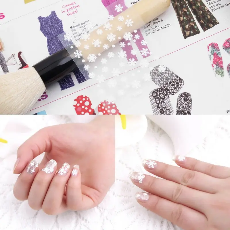 6Sheetset 3D Design Tip Nail Art Sticker Decal Icure Mix Color Snowflake Nail Tools 1